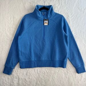 Under Armour UA Rival Fleece Half Zip Women’s Small Blue Athleisure Active NEW